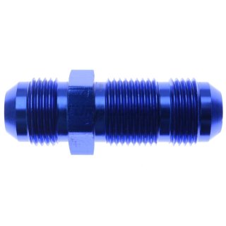 Aluminium Bulkhead-Adapter blau AN6 D06 9/16-18" UNF - gerade