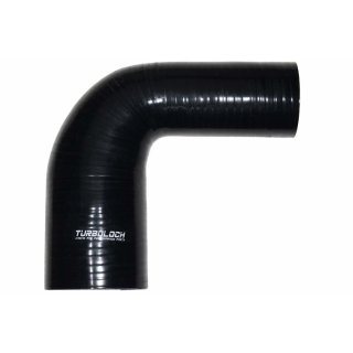 Ø 102 > 90mm / 90° Reduzierbogen / Silikonschlauch - schwarz