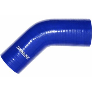 Ø 63mm / 45° Bogen / Silikonschlauch - blau